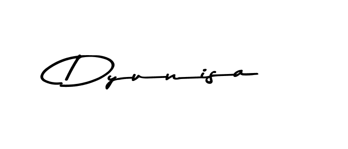 How to make Dyunisa name signature. Use Asem Kandis PERSONAL USE style for creating short signs online. This is the latest handwritten sign. Dyunisa signature style 9 images and pictures png