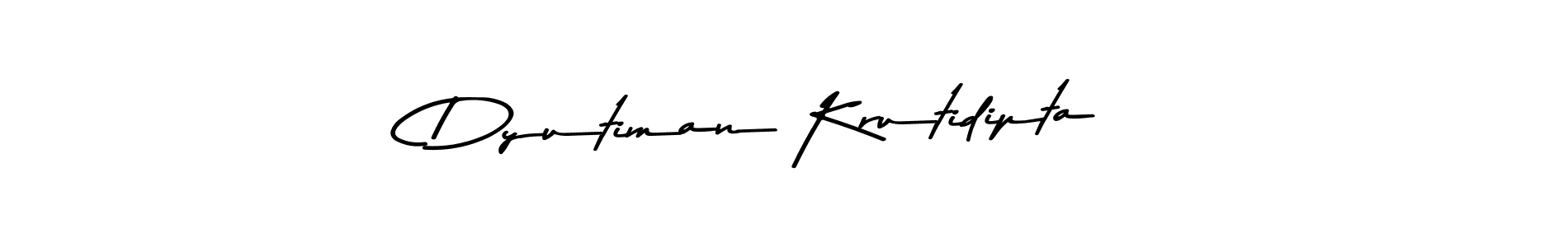 The best way (Asem Kandis PERSONAL USE) to make a short signature is to pick only two or three words in your name. The name Dyutiman Krutidipta include a total of six letters. For converting this name. Dyutiman Krutidipta signature style 9 images and pictures png