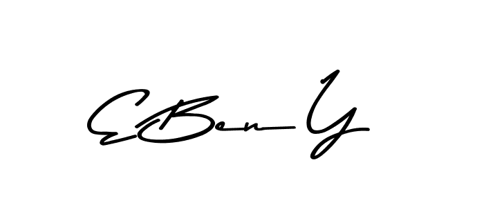 How to make E Ben Y name signature. Use Asem Kandis PERSONAL USE style for creating short signs online. This is the latest handwritten sign. E Ben Y signature style 9 images and pictures png