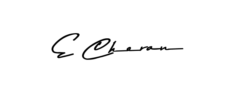 How to make E Cheran name signature. Use Asem Kandis PERSONAL USE style for creating short signs online. This is the latest handwritten sign. E Cheran signature style 9 images and pictures png