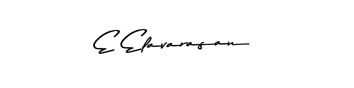 How to make E Elavarasan name signature. Use Asem Kandis PERSONAL USE style for creating short signs online. This is the latest handwritten sign. E Elavarasan signature style 9 images and pictures png