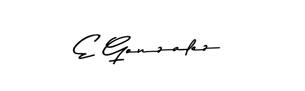 Make a beautiful signature design for name E Gonzalez. With this signature (Asem Kandis PERSONAL USE) style, you can create a handwritten signature for free. E Gonzalez signature style 9 images and pictures png