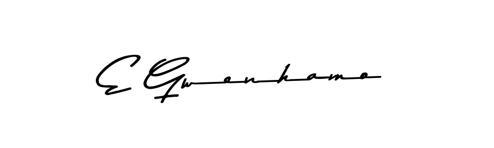 if you are searching for the best signature style for your name E Gwenhamo. so please give up your signature search. here we have designed multiple signature styles  using Asem Kandis PERSONAL USE. E Gwenhamo signature style 9 images and pictures png