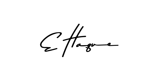 Make a beautiful signature design for name E Haque. Use this online signature maker to create a handwritten signature for free. E Haque signature style 9 images and pictures png