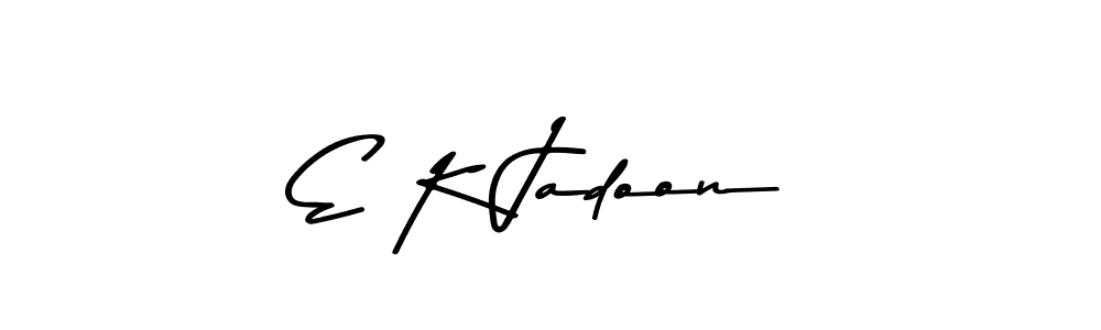 Asem Kandis PERSONAL USE is a professional signature style that is perfect for those who want to add a touch of class to their signature. It is also a great choice for those who want to make their signature more unique. Get E K Jadoon name to fancy signature for free. E K Jadoon signature style 9 images and pictures png