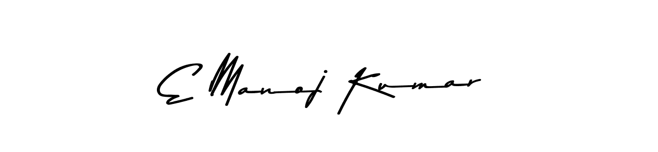 Design your own signature with our free online signature maker. With this signature software, you can create a handwritten (Asem Kandis PERSONAL USE) signature for name E Manoj Kumar. E Manoj Kumar signature style 9 images and pictures png