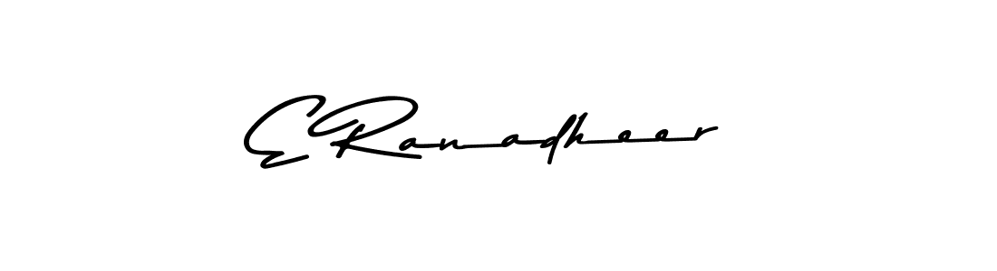Create a beautiful signature design for name E Ranadheer. With this signature (Asem Kandis PERSONAL USE) fonts, you can make a handwritten signature for free. E Ranadheer signature style 9 images and pictures png