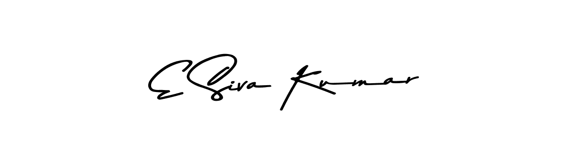 How to make E Siva Kumar name signature. Use Asem Kandis PERSONAL USE style for creating short signs online. This is the latest handwritten sign. E Siva Kumar signature style 9 images and pictures png