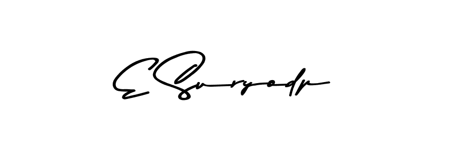 How to make E Suryodp name signature. Use Asem Kandis PERSONAL USE style for creating short signs online. This is the latest handwritten sign. E Suryodp signature style 9 images and pictures png