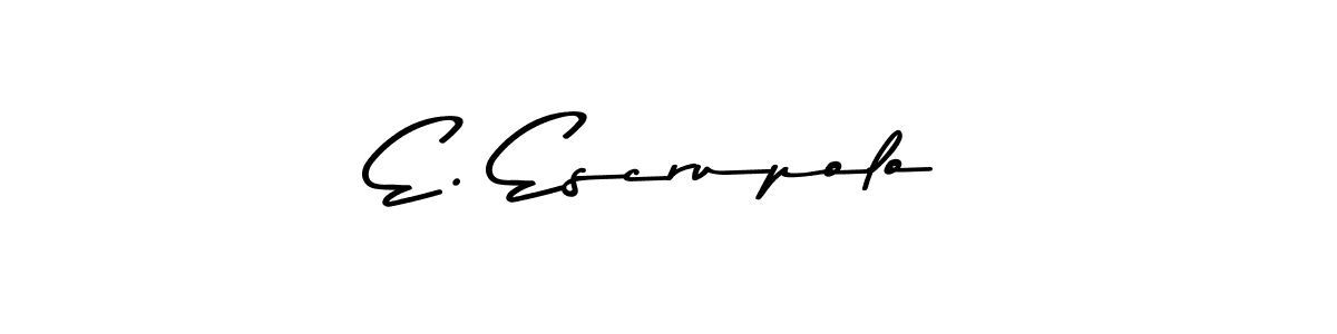 Design your own signature with our free online signature maker. With this signature software, you can create a handwritten (Asem Kandis PERSONAL USE) signature for name E. Escrupolo. E. Escrupolo signature style 9 images and pictures png