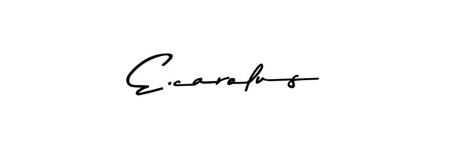 How to make E.carolus name signature. Use Asem Kandis PERSONAL USE style for creating short signs online. This is the latest handwritten sign. E.carolus signature style 9 images and pictures png