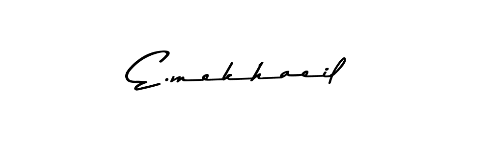 The best way (Asem Kandis PERSONAL USE) to make a short signature is to pick only two or three words in your name. The name E.mekhaeil include a total of six letters. For converting this name. E.mekhaeil signature style 9 images and pictures png