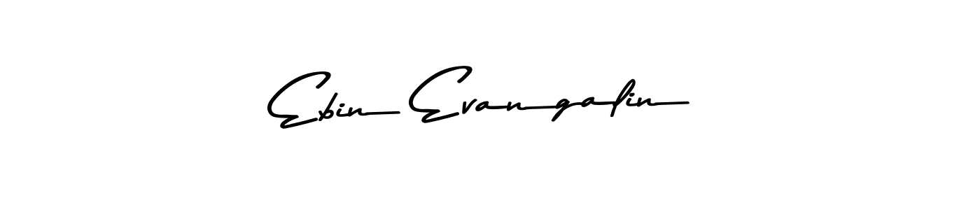 The best way (Asem Kandis PERSONAL USE) to make a short signature is to pick only two or three words in your name. The name Ebin Evangalin include a total of six letters. For converting this name. Ebin Evangalin signature style 9 images and pictures png
