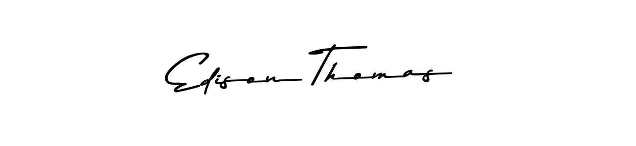 How to make Edison Thomas name signature. Use Asem Kandis PERSONAL USE style for creating short signs online. This is the latest handwritten sign. Edison Thomas signature style 9 images and pictures png