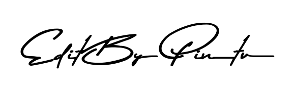 Discover how Edit By Pintu looks in an executive cursive font (Asem Kandis PERSONAL USE). Perfect for legal documents, invoices, and certificates. Edit By Pintu signature style 9 images and pictures png