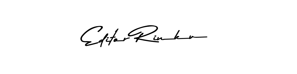 How to make Editor Rinku name signature. Use Asem Kandis PERSONAL USE style for creating short signs online. This is the latest handwritten sign. Editor Rinku signature style 9 images and pictures png