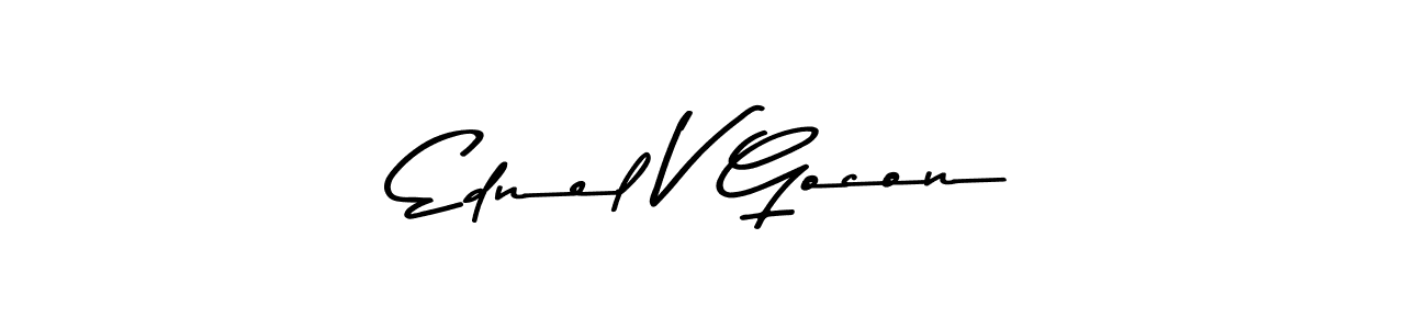 You should practise on your own different ways (Asem Kandis PERSONAL USE) to write your name (Ednel V Gocon) in signature. don't let someone else do it for you. Ednel V Gocon signature style 9 images and pictures png