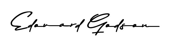 The Asem Kandis PERSONAL USE typeface gives name Edouard Godson a refined look. Suitable for certificates, diplomas, and official verification. Edouard Godson signature style 9 images and pictures png