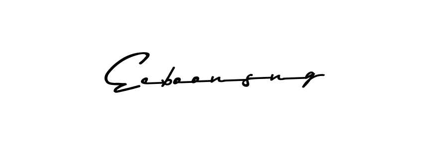 How to make Eeboonsng name signature. Use Asem Kandis PERSONAL USE style for creating short signs online. This is the latest handwritten sign. Eeboonsng signature style 9 images and pictures png