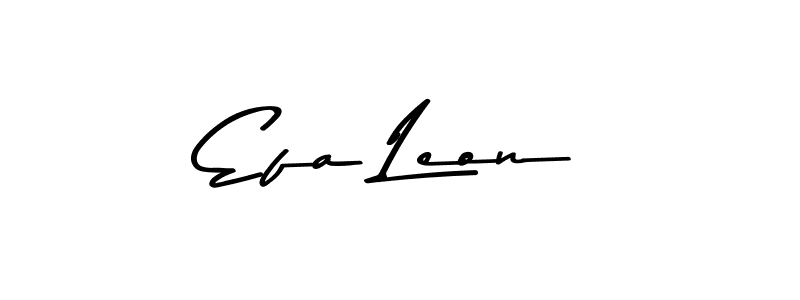 How to make Efa Leon name signature. Use Asem Kandis PERSONAL USE style for creating short signs online. This is the latest handwritten sign. Efa Leon signature style 9 images and pictures png