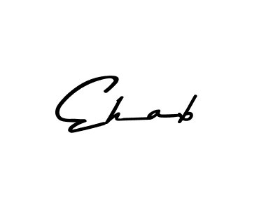 How to make Ehab name signature. Use Asem Kandis PERSONAL USE style for creating short signs online. This is the latest handwritten sign. Ehab signature style 9 images and pictures png