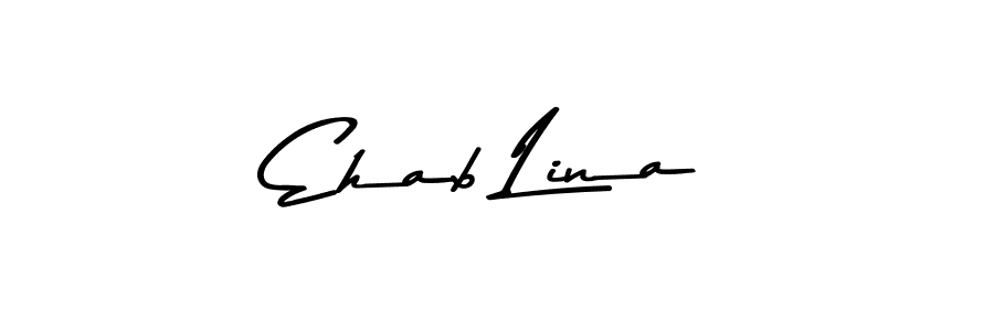 Create a beautiful signature design for name Ehab Lina. With this signature (Asem Kandis PERSONAL USE) fonts, you can make a handwritten signature for free. Ehab Lina signature style 9 images and pictures png