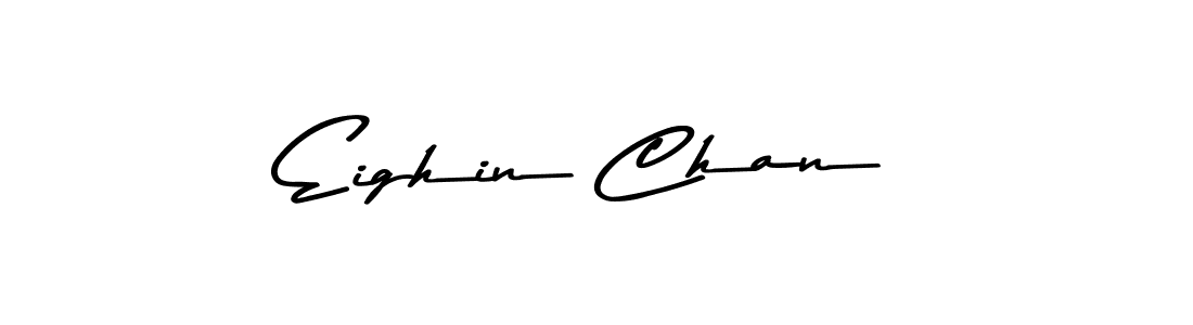 How to make Eighin Chan name signature. Use Asem Kandis PERSONAL USE style for creating short signs online. This is the latest handwritten sign. Eighin Chan signature style 9 images and pictures png