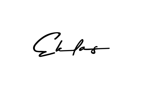 Design your own signature with our free online signature maker. With this signature software, you can create a handwritten (Asem Kandis PERSONAL USE) signature for name Eklas. Eklas signature style 9 images and pictures png
