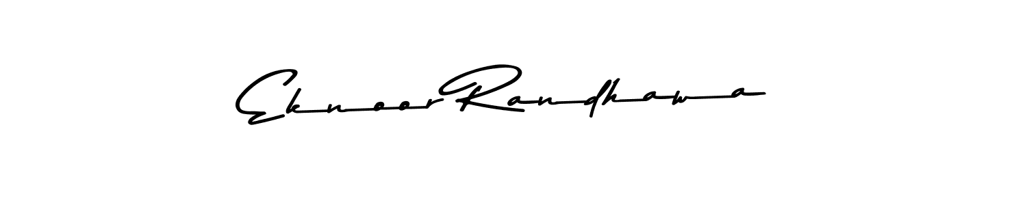 How to make Eknoor Randhawa name signature. Use Asem Kandis PERSONAL USE style for creating short signs online. This is the latest handwritten sign. Eknoor Randhawa signature style 9 images and pictures png