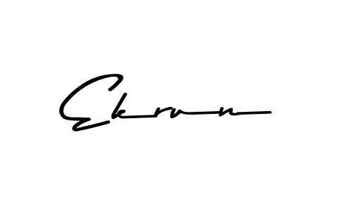 How to make Ekrun name signature. Use Asem Kandis PERSONAL USE style for creating short signs online. This is the latest handwritten sign. Ekrun signature style 9 images and pictures png