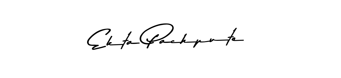 Create a beautiful signature design for name Ekta Pachpute. With this signature (Asem Kandis PERSONAL USE) fonts, you can make a handwritten signature for free. Ekta Pachpute signature style 9 images and pictures png
