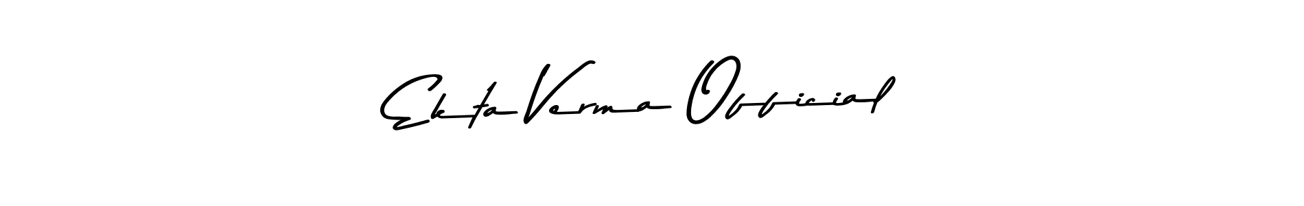 Ekta Verma Official stylish signature style. Best Handwritten Sign (Asem Kandis PERSONAL USE) for my name. Handwritten Signature Collection Ideas for my name Ekta Verma Official. Ekta Verma Official signature style 9 images and pictures png