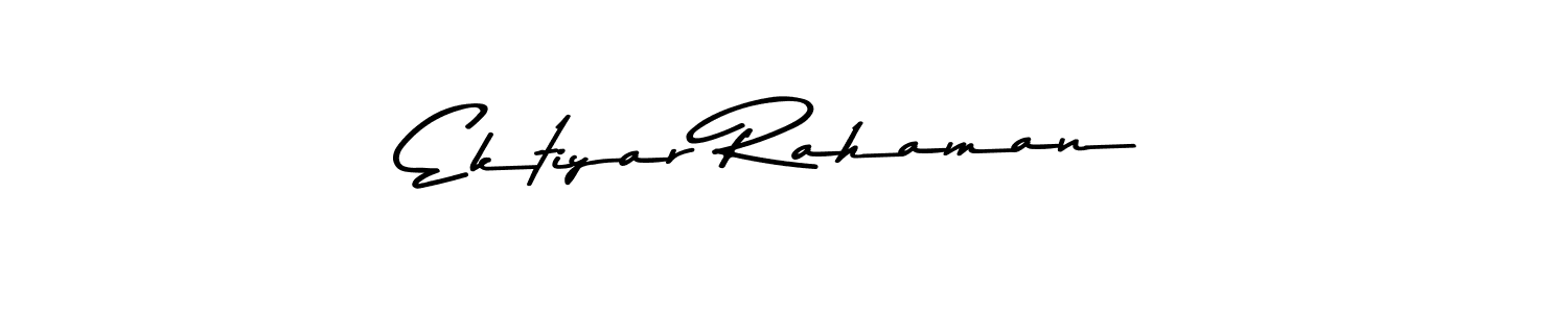 Create a beautiful signature design for name Ektiyar Rahaman. With this signature (Asem Kandis PERSONAL USE) fonts, you can make a handwritten signature for free. Ektiyar Rahaman signature style 9 images and pictures png
