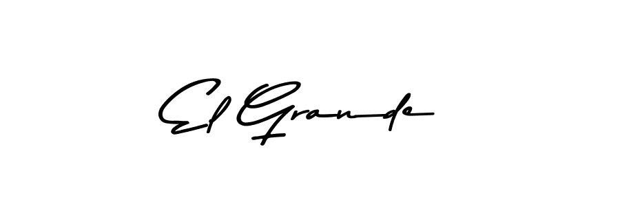 How to make El Grande name signature. Use Asem Kandis PERSONAL USE style for creating short signs online. This is the latest handwritten sign. El Grande signature style 9 images and pictures png