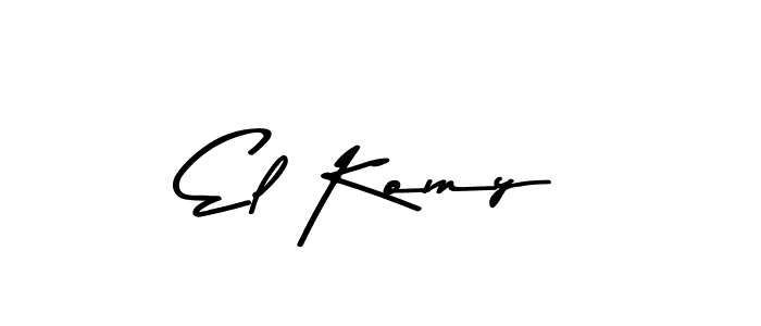How to make El Komy name signature. Use Asem Kandis PERSONAL USE style for creating short signs online. This is the latest handwritten sign. El Komy signature style 9 images and pictures png