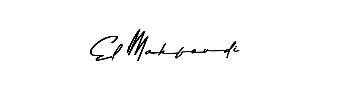 How to make El Mahfoudi name signature. Use Asem Kandis PERSONAL USE style for creating short signs online. This is the latest handwritten sign. El Mahfoudi signature style 9 images and pictures png