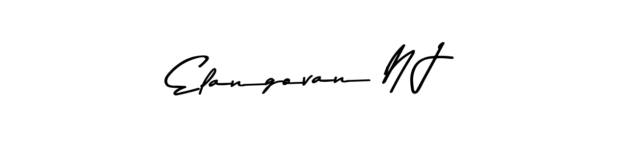 You should practise on your own different ways (Asem Kandis PERSONAL USE) to write your name (Elangovan N J) in signature. don't let someone else do it for you. Elangovan N J signature style 9 images and pictures png