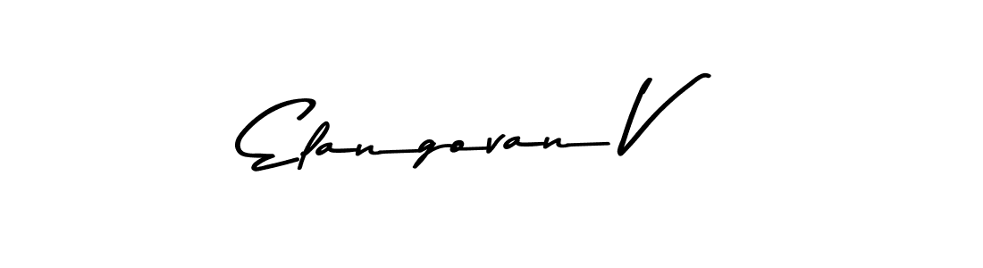 Make a beautiful signature design for name Elangovan V. With this signature (Asem Kandis PERSONAL USE) style, you can create a handwritten signature for free. Elangovan V signature style 9 images and pictures png