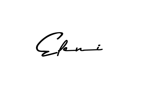 How to make Eleni name signature. Use Asem Kandis PERSONAL USE style for creating short signs online. This is the latest handwritten sign. Eleni signature style 9 images and pictures png