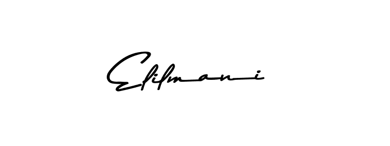 How to make Elilmani name signature. Use Asem Kandis PERSONAL USE style for creating short signs online. This is the latest handwritten sign. Elilmani signature style 9 images and pictures png
