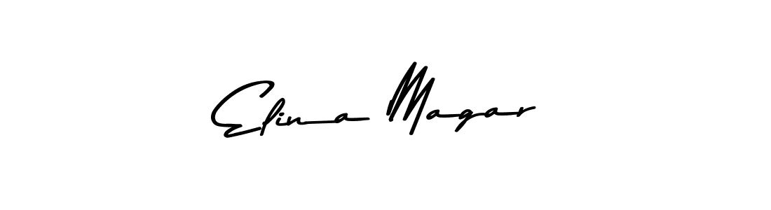 How to make Elina Magar signature? Asem Kandis PERSONAL USE is a professional autograph style. Create handwritten signature for Elina Magar name. Elina Magar signature style 9 images and pictures png