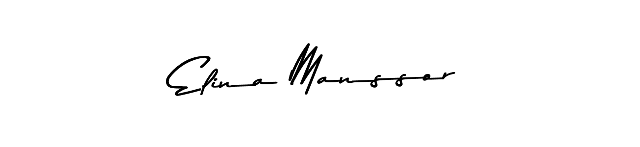 Design your own signature with our free online signature maker. With this signature software, you can create a handwritten (Asem Kandis PERSONAL USE) signature for name Elina Manssor. Elina Manssor signature style 9 images and pictures png