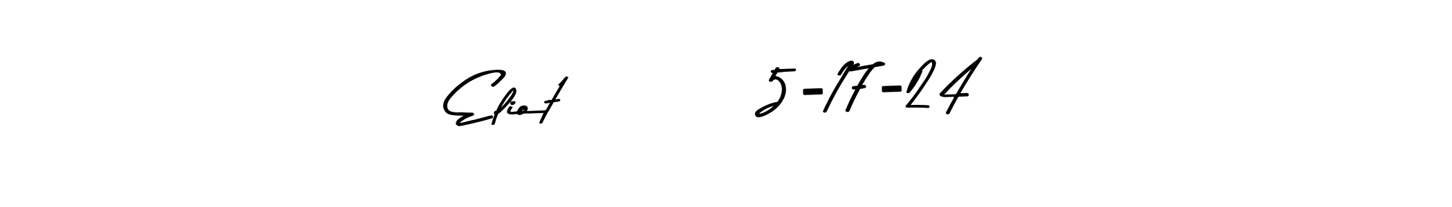 This is the best signature style for the Eliot         5-17-24 name. Also you like these signature font (Asem Kandis PERSONAL USE). Mix name signature. Eliot         5-17-24 signature style 9 images and pictures png