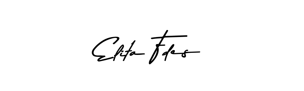 How to make Elita Fdes name signature. Use Asem Kandis PERSONAL USE style for creating short signs online. This is the latest handwritten sign. Elita Fdes signature style 9 images and pictures png