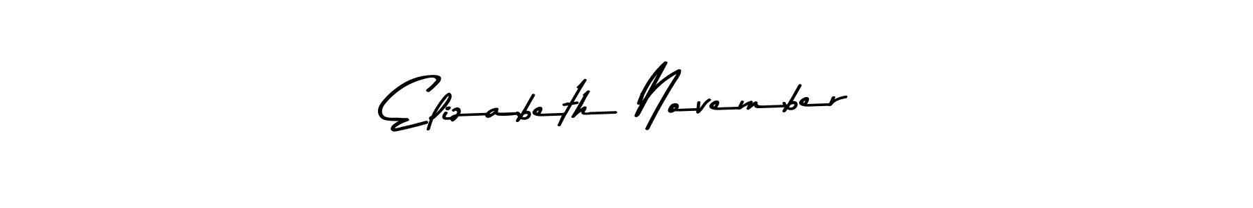 Elizabeth November stylish signature style. Best Handwritten Sign (Asem Kandis PERSONAL USE) for my name. Handwritten Signature Collection Ideas for my name Elizabeth November. Elizabeth November signature style 9 images and pictures png