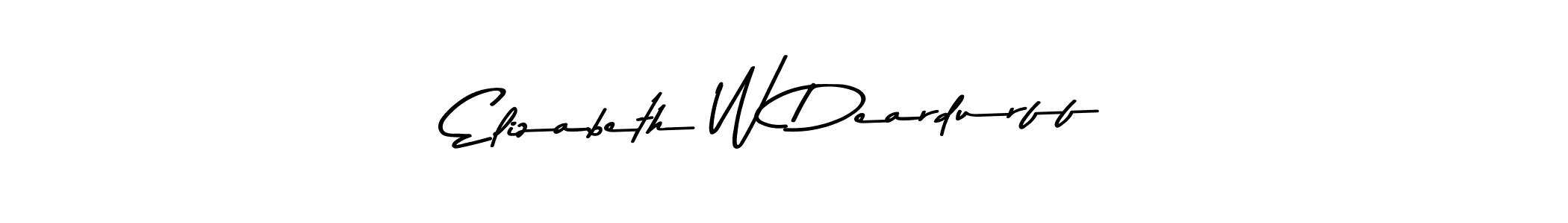 Create a beautiful signature design for name Elizabeth W Deardurff. With this signature (Asem Kandis PERSONAL USE) fonts, you can make a handwritten signature for free. Elizabeth W Deardurff signature style 9 images and pictures png