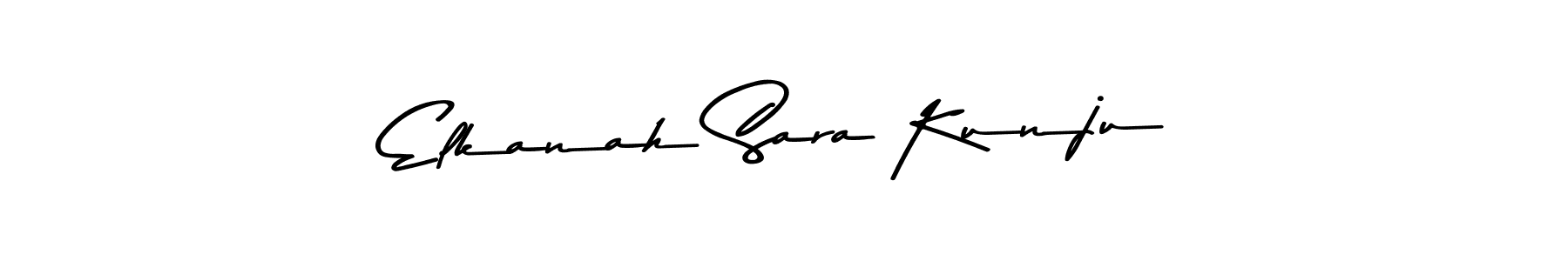 How to make Elkanah Sara Kunju name signature. Use Asem Kandis PERSONAL USE style for creating short signs online. This is the latest handwritten sign. Elkanah Sara Kunju signature style 9 images and pictures png