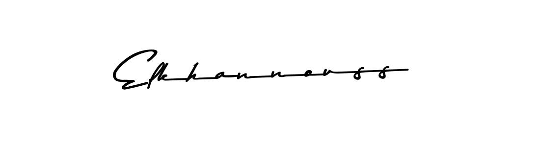 How to make Elkhannouss name signature. Use Asem Kandis PERSONAL USE style for creating short signs online. This is the latest handwritten sign. Elkhannouss signature style 9 images and pictures png