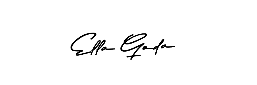 How to make Ella Goda name signature. Use Asem Kandis PERSONAL USE style for creating short signs online. This is the latest handwritten sign. Ella Goda signature style 9 images and pictures png