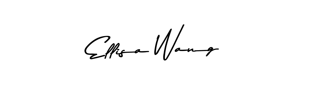 How to make Ellisa Wang name signature. Use Asem Kandis PERSONAL USE style for creating short signs online. This is the latest handwritten sign. Ellisa Wang signature style 9 images and pictures png